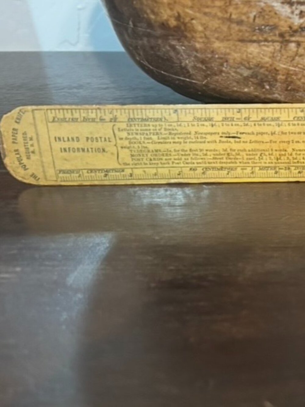 Rare Antique 1890's "The Popular Paper Knife" Wood Page Turner With Postal Rates